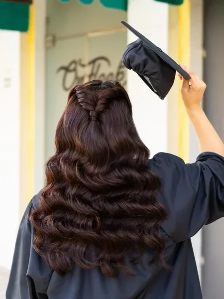 Semirecogido de giros con ondas marcadas